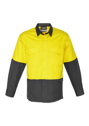 Mens Rugged Cooling Hi Vis Long Sleeve Shirt