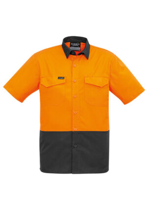 Mens Rugged Cooling Hi Vis Short Sleeve Shirt