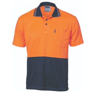 HiVis Two Tone Cool Breathe Polo Shirt, Short Sleeve