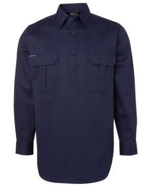 JB's L/S 190G Close Front Work Shirt WINTER DRILL